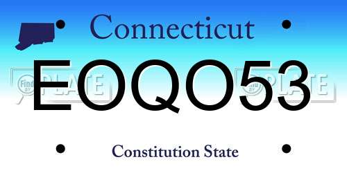 EOQO53 Connecticut License Plate