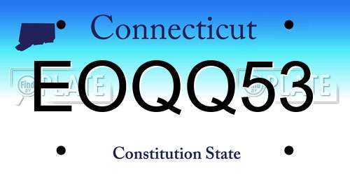 EOQQ53 Connecticut License Plate