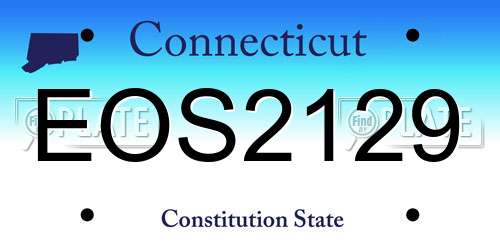 EOS2129 Connecticut License Plate