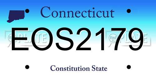 EOS2179 Connecticut License Plate