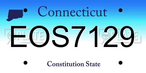 EOS7129 Connecticut License Plate