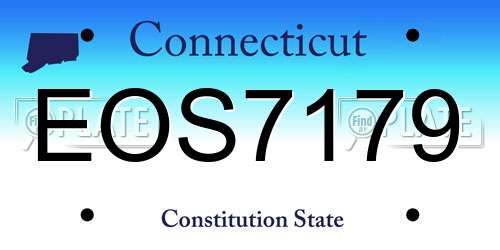 EOS7179 Connecticut License Plate