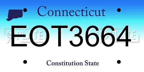 EOT3664 Connecticut License Plate