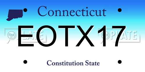 EOTX17 Connecticut License Plate