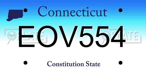 EOV554 Connecticut License Plate