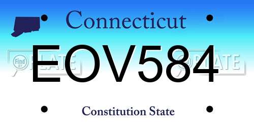 EOV584 Connecticut License Plate