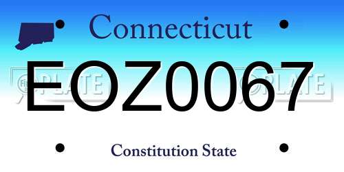 EOZ0067 Connecticut License Plate