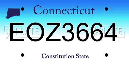 EOZ3664 Connecticut License Plate