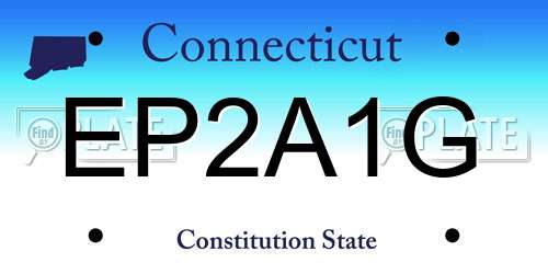 EP2A1G Connecticut License Plate