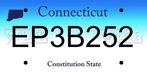 EP3B252 Connecticut License Plate