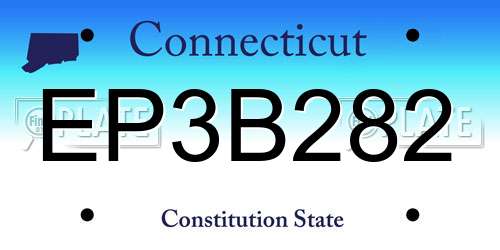 EP3B282 Connecticut License Plate