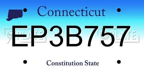 EP3B757 Connecticut License Plate