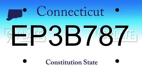 EP3B787 Connecticut License Plate