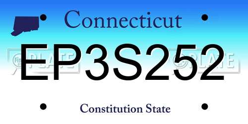 EP3S252 Connecticut License Plate