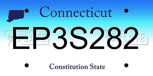 EP3S282 Connecticut License Plate