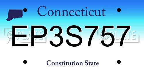 EP3S757 Connecticut License Plate