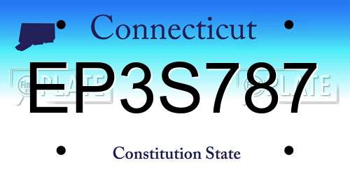 EP3S787 Connecticut License Plate