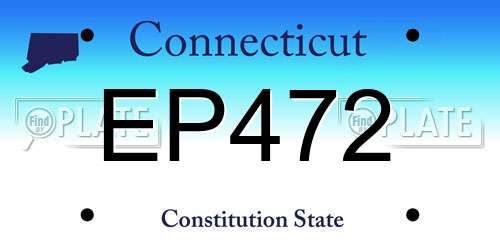 EP472 Connecticut License Plate