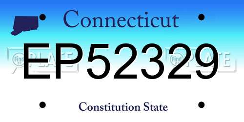 EP52329 Connecticut License Plate