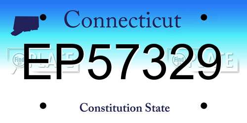 EP57329 Connecticut License Plate
