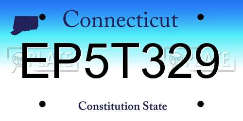 EP5T329 Connecticut License Plate