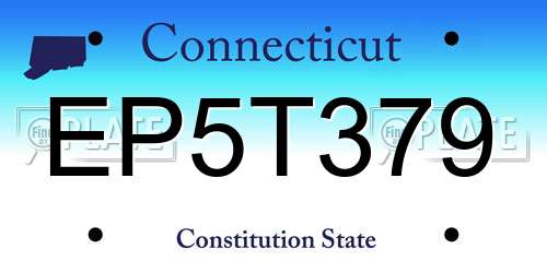EP5T379 Connecticut License Plate