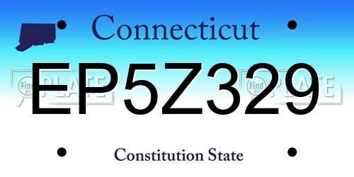 EP5Z329 Connecticut License Plate