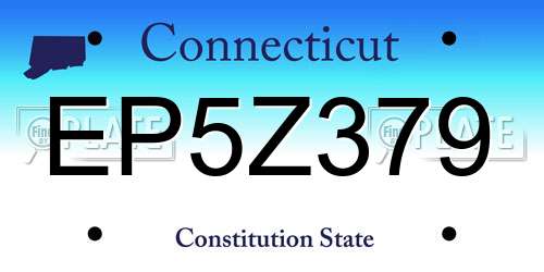 EP5Z379 Connecticut License Plate