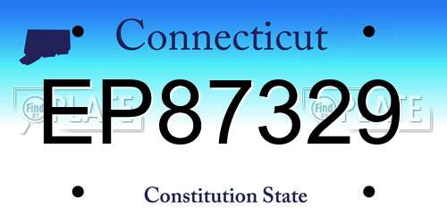 EP87329 Connecticut License Plate