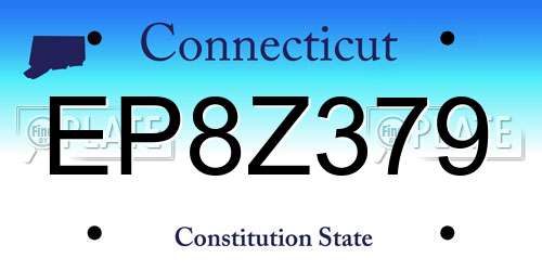 EP8Z379 Connecticut License Plate