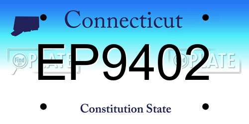 EP9402 Connecticut License Plate