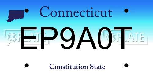 EP9A0T Connecticut License Plate