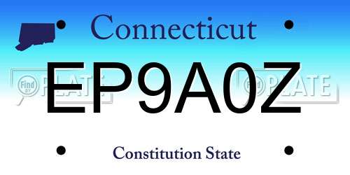 EP9A0Z Connecticut License Plate