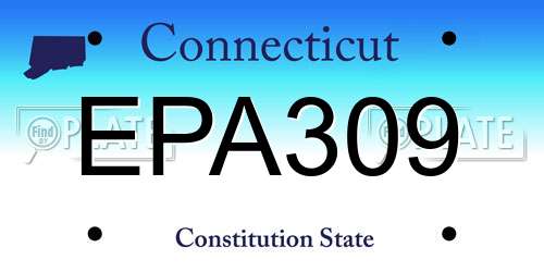 EPA309 Connecticut License Plate