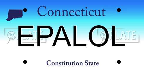 EPALOL Connecticut License Plate