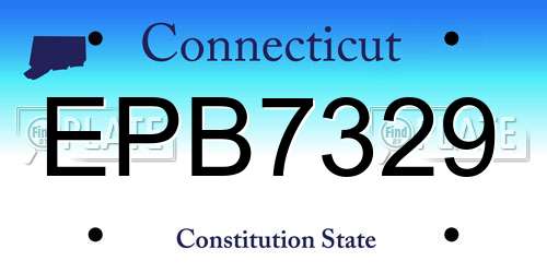 EPB7329 Connecticut License Plate