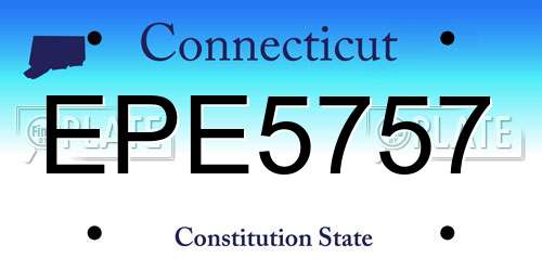 EPE5757 Connecticut License Plate