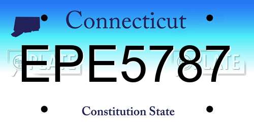 EPE5787 Connecticut License Plate
