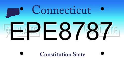 EPE8787 Connecticut License Plate