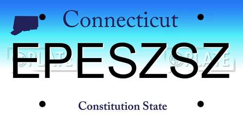 EPESZSZ Connecticut License Plate
