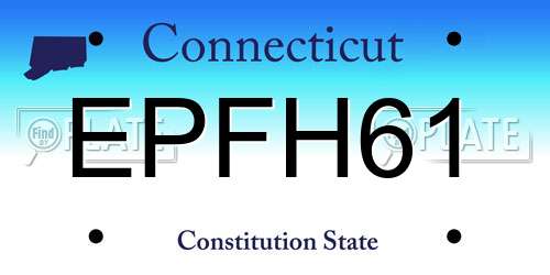 EPFH61 Connecticut License Plate