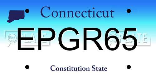 EPGR65 Connecticut License Plate