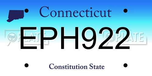 EPH922 Connecticut License Plate