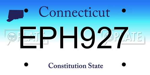 EPH927 Connecticut License Plate