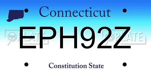 EPH92Z Connecticut License Plate