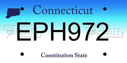 EPH972 Connecticut License Plate