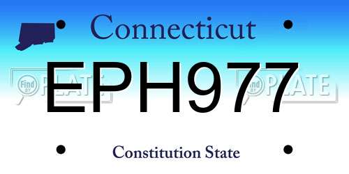 EPH977 Connecticut License Plate