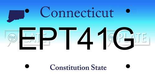 EPT41G Connecticut License Plate