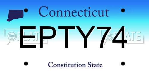 EPTY74 Connecticut License Plate