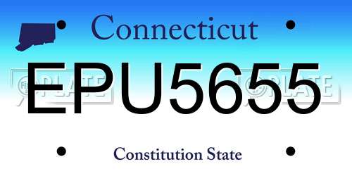 EPU5655 Connecticut License Plate